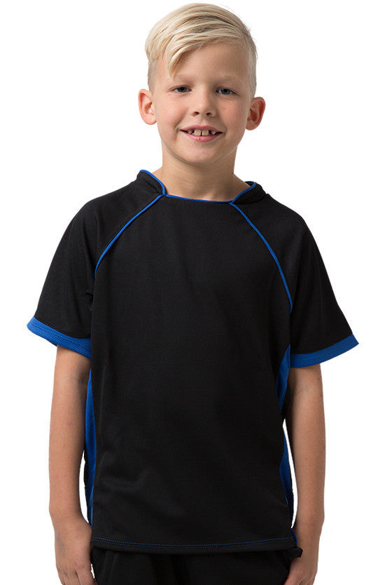 Be Seen-Be Seen Kids T-shirt With Pique Knit-Black-Royal / 6-Uniform Wholesalers - 3