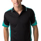 Be Seen-Be Seen Men's Polo Shirt With Striped Collar 1st( 10 Color All Black )-Black-Teal-White / XS-Uniform Wholesalers - 9