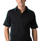 Be Seen-Be Seen Men's Polo Shirt With Contrast Piping-Black-Teal / XS-Uniform Wholesalers - 2