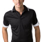 Be Seen-Be Seen Men's Polo Shirt With Striped Collar 1st( 10 Color All Black )-Black-White-White / XS-Uniform Wholesalers - 10