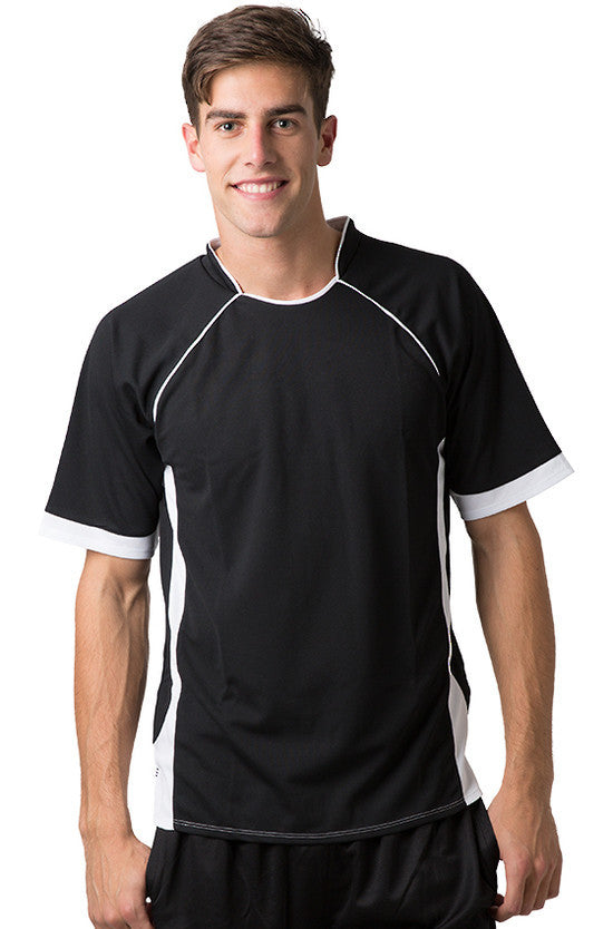 Be Seen-Be Seen Men's Polo Shirt With Pique Knit Body And Contrast 1st( 7 Color )-Black-White / XS-Uniform Wholesalers - 4