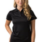 Be Seen-Be Seen Ladies Polo Shirt With Contrast-Black / 8-Uniform Wholesalers - 1