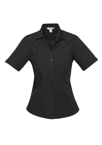 Biz Collection-Biz Collection Ladies Bondi Short Sleeve Shirt-Black / 6-Corporate Apparel Online - 2