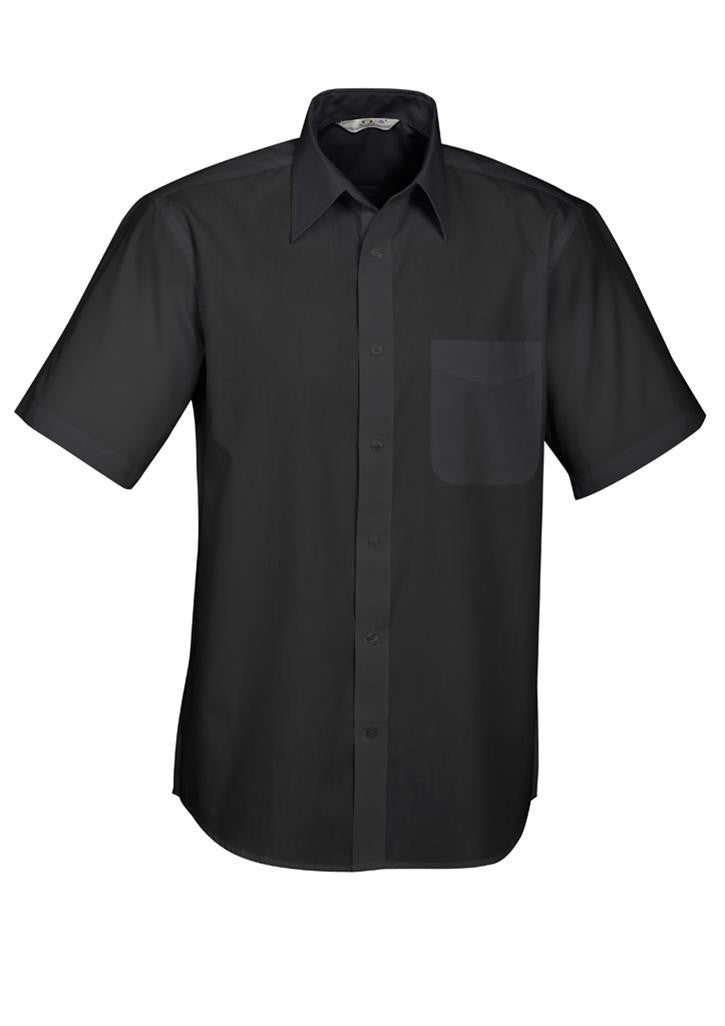 Biz Collection-Biz Collection Mens Base Short Sleeve Shirt-Black / XS-Uniform Wholesalers - 2