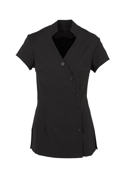 Biz Collection-Biz Collection Ladies Zen Crossover Tunic-Black / 6-Uniform Wholesalers - 1