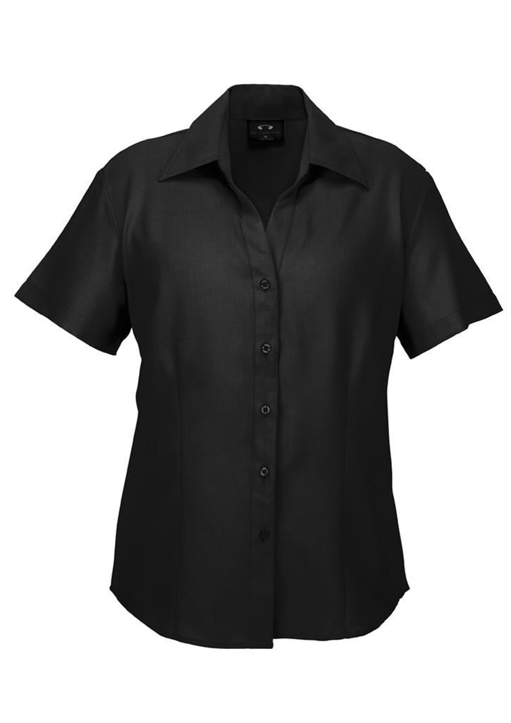 Biz Collection-Biz Collection Ladies Plain Oasis Shirt-S/S-Black / 6-Uniform Wholesalers - 2
