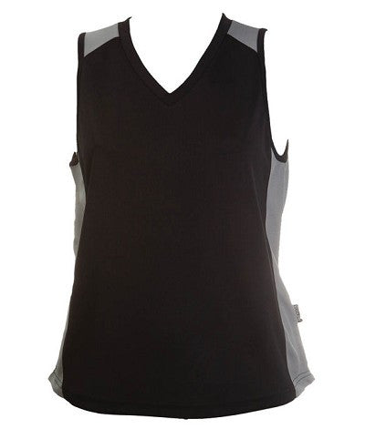 Australian Spirit-Aus Spirt Olympikool Ladies Singlet 1st ( 10 Colour )-Black / Ashe marle / 8-Uniform Wholesalers - 4