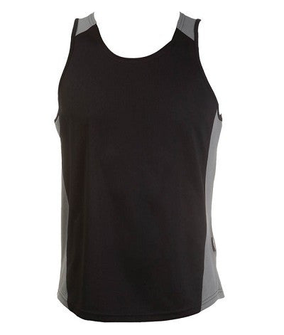 Australian Spirit-Aus Spirt Olympikool Mens Singlets 1st ( 10 Colour )-Black/Ashe / S-Uniform Wholesalers - 4