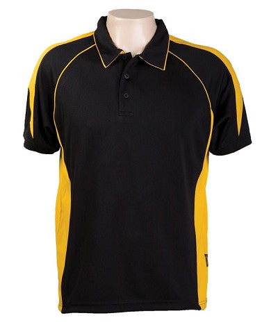 Australian Spirit-Aus Spirt Olympikool Mens Polo 1st ( 10 Colour )-Black / Gold / S-Uniform Wholesalers - 8