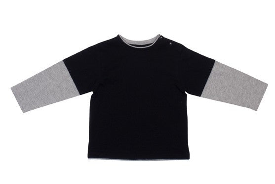 Ramo-Ramo Double Sleeve-Black/Gray Marl / 00-Uniform Wholesalers - 3