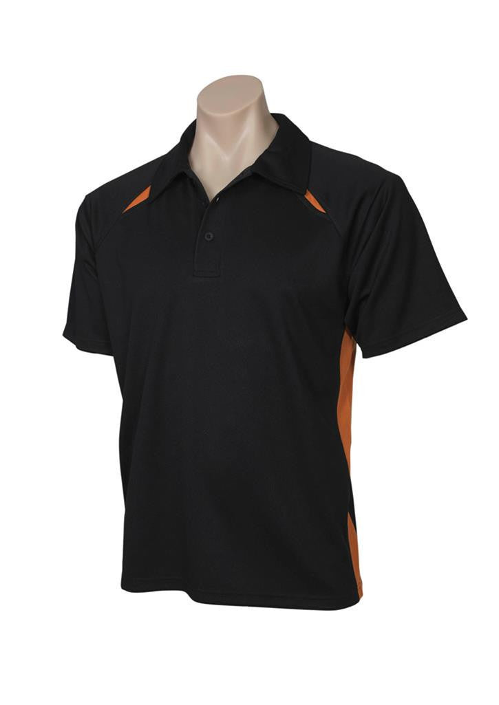 Biz Collection-Biz Collection  Mens Splice Polo 1st ( 10 Colour )-Black / Orange / Small-Uniform Wholesalers - 4