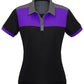Biz Collection-Biz Collection Ladies Charger Polo-Black/Purple/Grey / 8-Uniform Wholesalers - 4