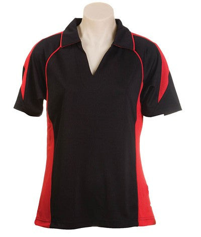 Australian Spirit-Aus Spirt Olympikool Ladies Polo 1st ( 8 Colour )-Black / Red / 8-Uniform Wholesalers - 6