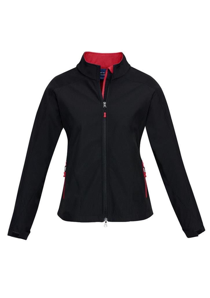 Biz Collection-Biz Collection Geneva Ladies Softshell-Black/Red / S-Uniform Wholesalers - 4