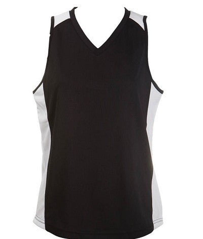 Australian Spirit-Aus Spirt Olympikool Ladies Singlet 1st ( 10 Colour )-Black / White / 8-Uniform Wholesalers - 8