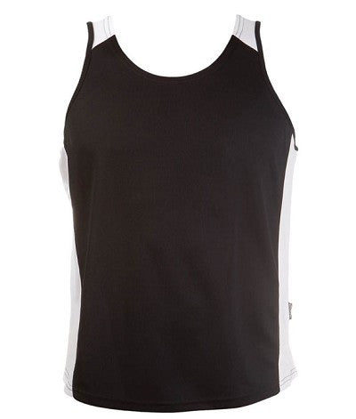 Australian Spirit-Aus Spirt Olympikool Mens Singlets 1st ( 10 Colour )-Black/White / S-Uniform Wholesalers - 8