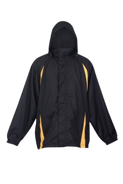 Ramo-Ramo Mens Shower Proof Sportech Nylon Jacket-Black/Gold / S-Uniform Wholesalers - 2