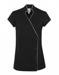 Biz Collection-Biz Collection Ladies Zen Crossover Tunic-Black/White / 6-Uniform Wholesalers - 3