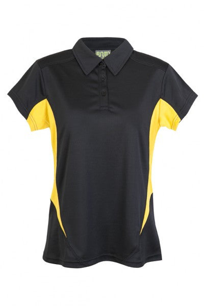 Ramo-Ramo Ladies Accelerator Polo	(new)-Black/Gold / 8-Uniform Wholesalers - 6