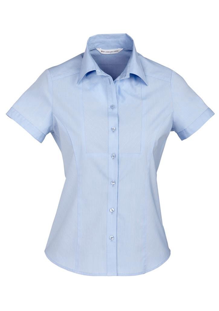 Biz Collection-Biz Collection Ladies Chevron Short Sleeve Shirt-Blue / 6-Corporate Apparel Online - 2
