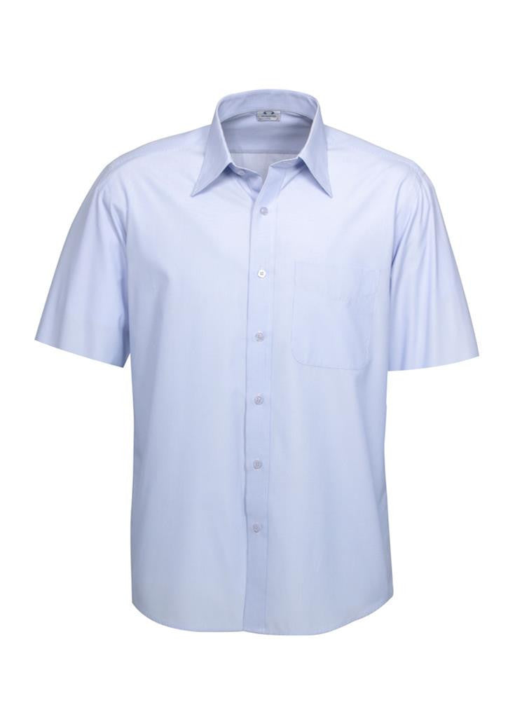 Biz Collection-Biz Collection Mens Ambassador Short Sleeve Shirt-Blue / S-Uniform Wholesalers - 2