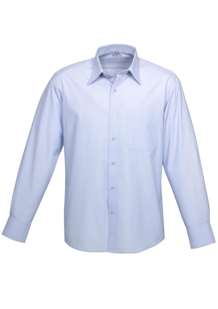 Biz Collection-Biz Collection Mens Ambassador Long Sleeve Shirt-Blue / S-Uniform Wholesalers - 2