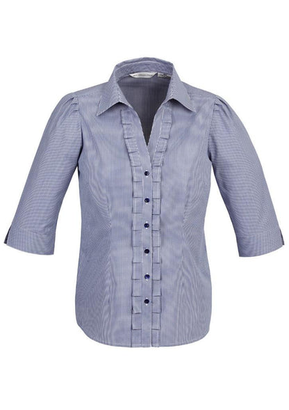 Biz Collection-Biz Collection Edge Ladies 3/4 sleeve shirt-Blue / 6-Uniform Wholesalers - 3