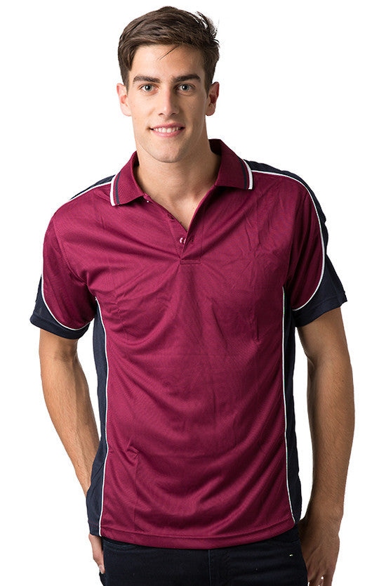 Be Seen-Be Seen Men's Polo Shirt With Striped Collar 2nd( 8 Color )-Burgundy-Navy-White / XS-Uniform Wholesalers - 4
