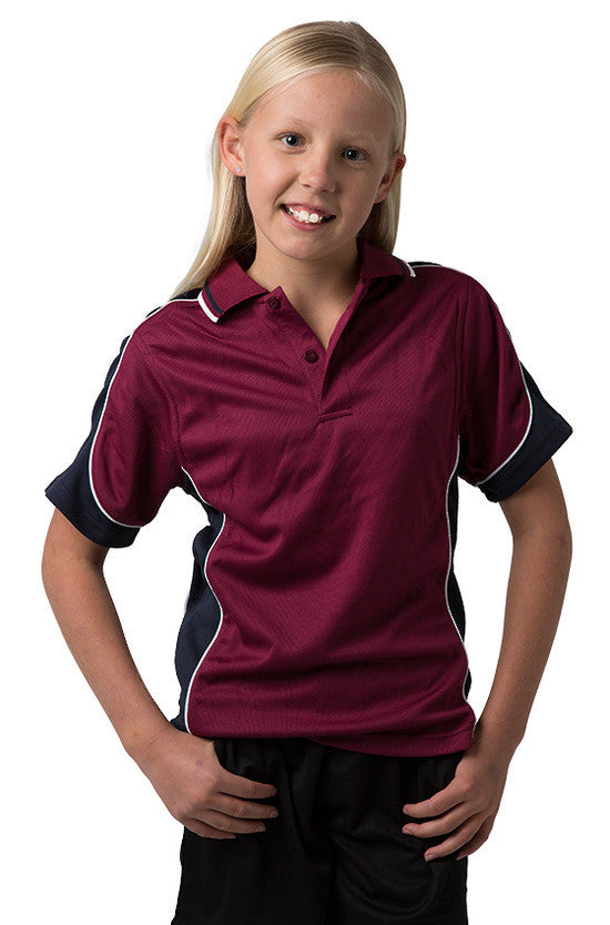 Be Seen-Be Seen Kids Polo Shirt With Striped Collar 2nd( 15 Color )-Burgundy-Navy-White / 6-Uniform Wholesalers - 4