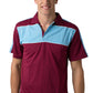 Be Seen-Be Seen Men's Polo With Contrast Shoulder-Burgundy-Sky-White / XS-Uniform Wholesalers - 5