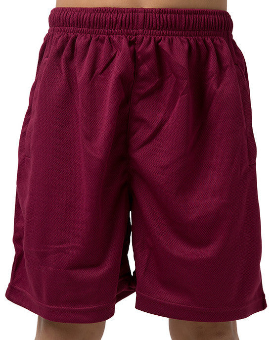 Be Seen-Be Seen Kids Plain Shorts With Elastic Waist-Burgundy / 4-Uniform Wholesalers - 2