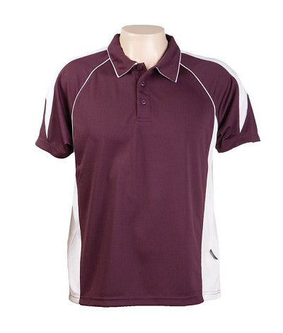 Australian Spirit-Aus Spirt Olympikool Mens Polo 1st ( 10 Colour )-Burgundy / White / S-Uniform Wholesalers - 5