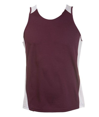 Australian Spirit-Aus Spirt Olympikool Ladies Singlet 1st ( 10 Colour )-Burgundy / White / 8-Uniform Wholesalers - 10