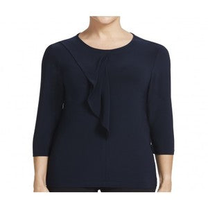 NNT Soft Jersey 3/4 Round Neck T-top With Drape Detail (CATU9Q)
