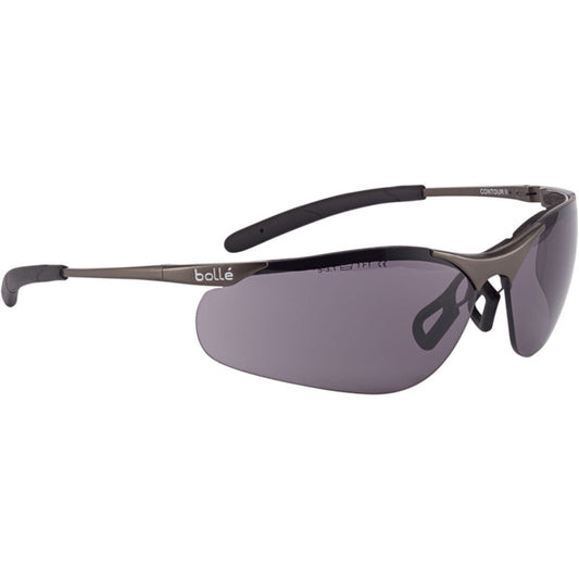 Bolle Safety Contour Metal Frame Smoke As/Af Lens - Pouch Included Each Of 10 - (CONTMPSF)