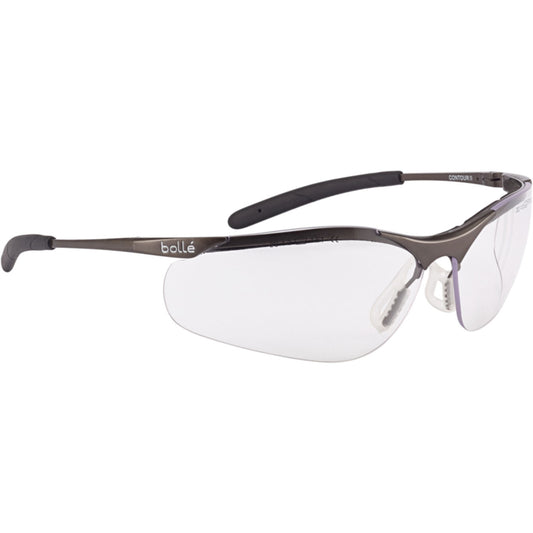  Bolle Safety Contour Metal Frame Clear As/Af Lens - Pouch Included Each Of 10 - (CONTMPSI)