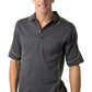 Be Seen-Be Seen Men's Polo Shirt With Contrast Piping-Charcoal-Lime / XS-Uniform Wholesalers - 4