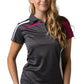 Be Seen-Be Seen Ladies Polo Shirt With Contrast-Charcoal-White-Hot Pink / 8-Uniform Wholesalers - 3