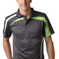 Be Seen-Be Seen Adults Polo Shirt With Contrast Side And Shoulder Panel-Charcoal-White-Lime / S-Uniform Wholesalers - 4