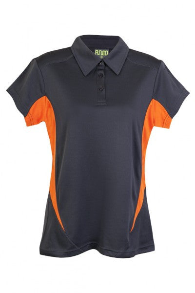 Ramo-Ramo Ladies Accelerator Polo	(new)-Charcoal/Orange / 8-Uniform Wholesalers - 8