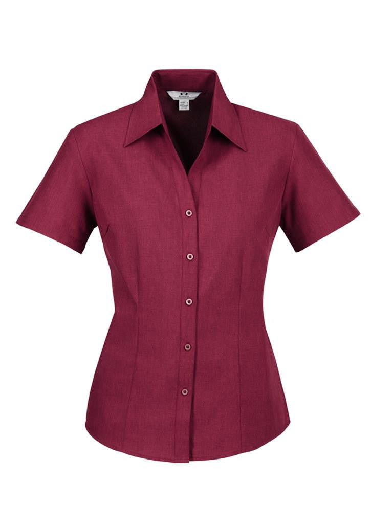 Biz Collection-Biz Collection Ladies Plain Oasis Shirt-S/S-Cherry / 6-Uniform Wholesalers - 5