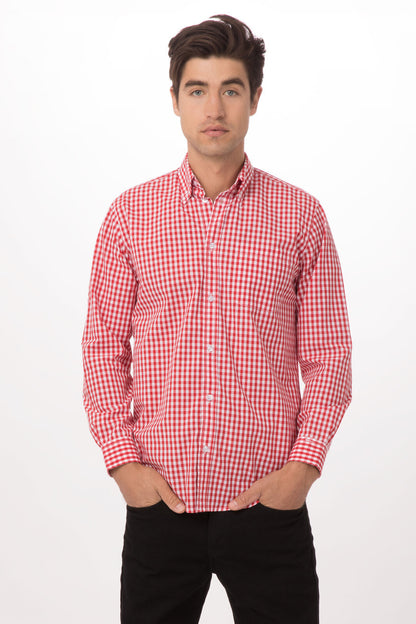 Chef Works Gingham Men's Dress Shirt (D500)