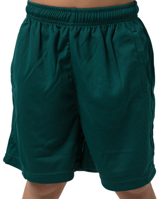 Be Seen-Be Seen Kids Plain Shorts With Elastic Waist-Dark Bottle / 4-Uniform Wholesalers - 3