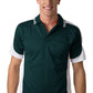 Be Seen-Be Seen Men's Polo Shirt With Striped Collar 2nd( 8 Color )-Dark Green-White-White / XS-Uniform Wholesalers - 8