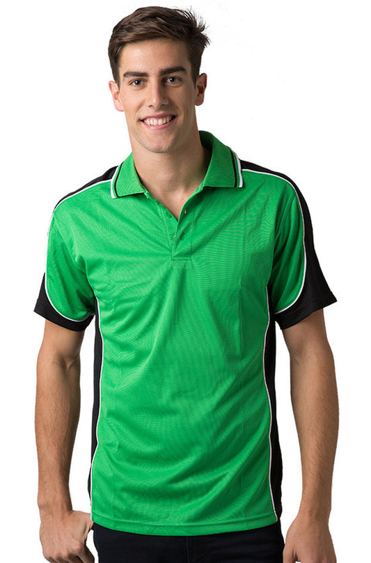 Be Seen-Be Seen Men's Polo Shirt With Striped Collar 3rd( 7 Color )-Emerald-Black-White / XS-Uniform Wholesalers - 1