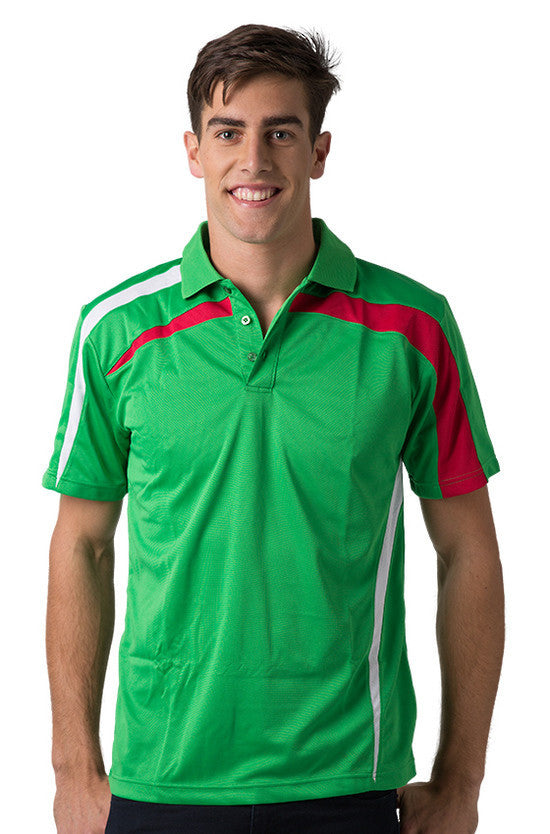 Be Seen-Be Seen Adults Polo Shirt With Contrast Side And Shoulder Panel-Emerald-White-Red / S-Uniform Wholesalers - 7