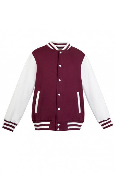Ramo-Ramo Mens Varsity Jacket-XS/16 / Maroon/White-Uniform Wholesalers - 6