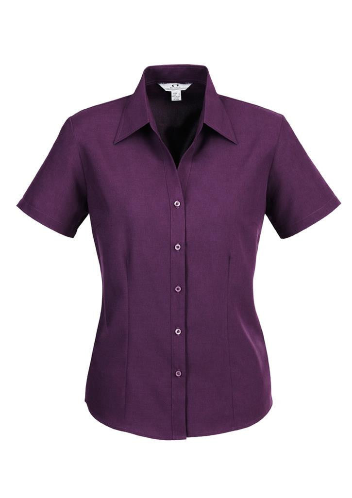 Biz Collection-Biz Collection Ladies Plain Oasis Shirt-S/S-Grape / 6-Uniform Wholesalers - 7