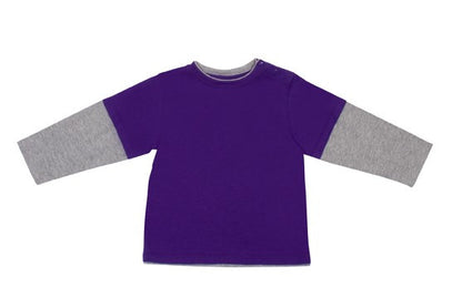 Ramo-Ramo Double Sleeve-Grape/Gray Marl / 00-Uniform Wholesalers - 4