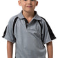Be Seen-Be Seen Kids Polo Shirt With Contrast Sleeve Edge Piping-Grey-Black-White / 6-Uniform Wholesalers - 8